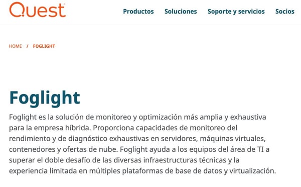 Software de auditoría de base de datos_ Foglight